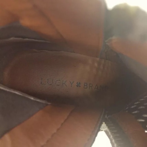 Lucky Brand Womens Western Boots Size 7.5 Leather Suede Brown Ankle Boots - Picture 5 of 6